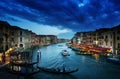 Grand Canal in sunset time, Venice, Italy Royalty Free Stock Photo