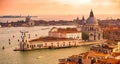 Grand Canal at sunset, Venice, Italy Royalty Free Stock Photo