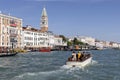 Grand Canal, tourists on boats and gondolas explore the city, Venice, Italy Royalty Free Stock Photo