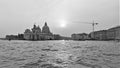 Grand Canal and Venice - black and white image.