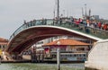 The grand canal in venice with car ferry and bridge in italy