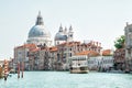 Grand Canal, Venice, Italy. Basilica of Santa Maria della Salute. Royalty Free Stock Photo