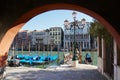 View to the historical buildings at the bank of the Grand canal in Venice, Italy. Royalty Free Stock Photo