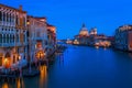 Grand Canal in Venice, Italy, at night Royalty Free Stock Photo