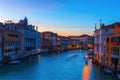 Grand Canal in Venice, Italy, at night Royalty Free Stock Photo