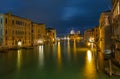 Grand Canal in Venice at night Royalty Free Stock Photo