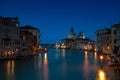 Grand Canal in Venice at night Royalty Free Stock Photo