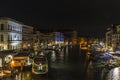 Grand Canal in Venice at night Royalty Free Stock Photo