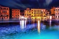 Grand canal at Venice by night with lights. Royalty Free Stock Photo