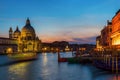Grand Canal in Venice at night Royalty Free Stock Photo