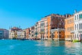 Grand canal in venice with sign il Ballo del Doge announcing famous Carnival of Venice...IMAGE Royalty Free Stock Photo