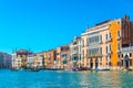 Grand canal in venice with sign il Ballo del Doge announcing famous Carnival of Venice...IMAGE Royalty Free Stock Photo