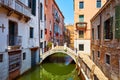 Grand Canal Venice (Venezia Italy. Antique bridge over canal