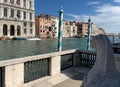 Grand Canal view from the Peggy Guggenheim collection an modern art museum in Venice, Italy