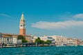 Grand Canal view with Saint Mark bell tower, Doge Palace and coa Royalty Free Stock Photo