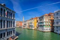 Grand Canal waterway in Venice historical city centre Royalty Free Stock Photo