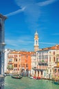 Grand Canal waterway in Venice historical city centre Royalty Free Stock Photo