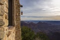 Grand Canyon Arizona North Rim Scenic Landscape View from Tourist Lodge Building Royalty Free Stock Photo