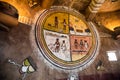 GRAND CANYON, ARIZONA - NOVEMBER 6 2017 - Native American art decorates the watchtower interior South Rim, Grand Canyon Royalty Free Stock Photo