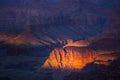 Grand Canyon, Arizona, scenery, profiled on sunset sky Royalty Free Stock Photo