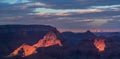 Grand Canyon, Arizona, scenery, profiled on sunset sky Royalty Free Stock Photo