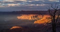 Grand Canyon, Arizona, scenery, profiled on sunset sky Royalty Free Stock Photo