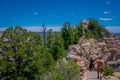 Grand Canyon,Arizona USA, JUNE, 14, 2018: Unidentified people hiking and walking on South Rim trail of Grand Canyon Royalty Free Stock Photo