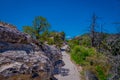 Grand Canyon,Arizona USA, JUNE, 14, 2018: Unidentified people hiking and walking on South Rim trail of Grand Canyon Royalty Free Stock Photo