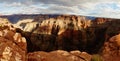 Grand Canyon in Arizona, USA, seen from the Skywalk, on cloudy winter day Royalty Free Stock Photo