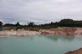 Grand Canyon, a beautiful green pond formed by nature with white rocks, minerals and sulfur, Unseen New Tourism, Uttaradit.