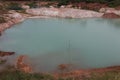 Grand Canyon, a beautiful green pond formed by nature with white rocks, minerals and sulfur, Unseen Thailand, Uttaradit.
