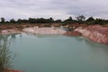 Grand Canyon, a beautiful green pond formed by nature with white rocks, minerals and sulfur, Unseen Thailand, Uttaradit.