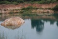 Grand Canyon, a beautiful green pond formed by nature with white rocks, minerals and sulfur, Unseen Thailand, Uttaradit.