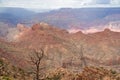 Grand Canyon - Close up focused view on dry tree branch with aerial overlook on rock formation O\'Neill Butte , Arizona, USA Royalty Free Stock Photo