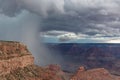 Grand Canyon - Dark clouds emerging to rain storm seen from the Bright Angel Point at South Rim, Arizona, USA