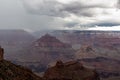 Grand Canyon - Dark clouds emerging to rain storm seen from the Bright Angel Point at South Rim, Arizona, USA