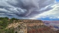 Grand Canyon - Dark clouds emerging to rain storm seen from the Bright Angel Point at South Rim, Arizona, USA