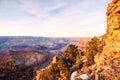 Grand canyon evening view from desert watchtower on south rim Royalty Free Stock Photo