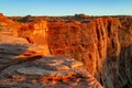 Grand canyon, Glen Canyon, Arizona. Red rock canyon road panoramic landscape. Mountain road in red rock canyon desert Royalty Free Stock Photo