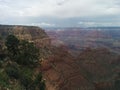 Grand Canyon landscape with distant storm clouds Royalty Free Stock Photo