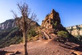 Grand Canyon Landscape Overview on Trail Royalty Free Stock Photo