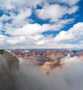 Grand Canyon landscape scene with temperature inversion fog Royalty Free Stock Photo