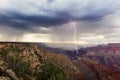 Grand Canyon lightning and rain Royalty Free Stock Photo