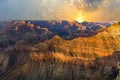 Grand Canyon at Mathers point in sunset Royalty Free Stock Photo