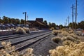 view of the passenger train station at the Grand Canyon National Park Royalty Free Stock Photo