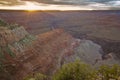 The Grand Canyon, in Grand Canyon National Park carved by the Colorado River in Arizona, at sunset - United States Royalty Free Stock Photo