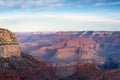 Grand Canyon National Park at Sunrise in Winter with a View from the South Rim. Royalty Free Stock Photo