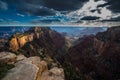 Grand Canyon North Rim Cape Royal Overlook at Sunset Wotans Throne Royalty Free Stock Photo