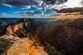 Grand Canyon North Rim Cape Royal Overlook at Sunset Wotans Throne Royalty Free Stock Photo