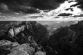 Grand Canyon North Rim Cape Royal Overlook at Sunset Wotans Throne Royalty Free Stock Photo